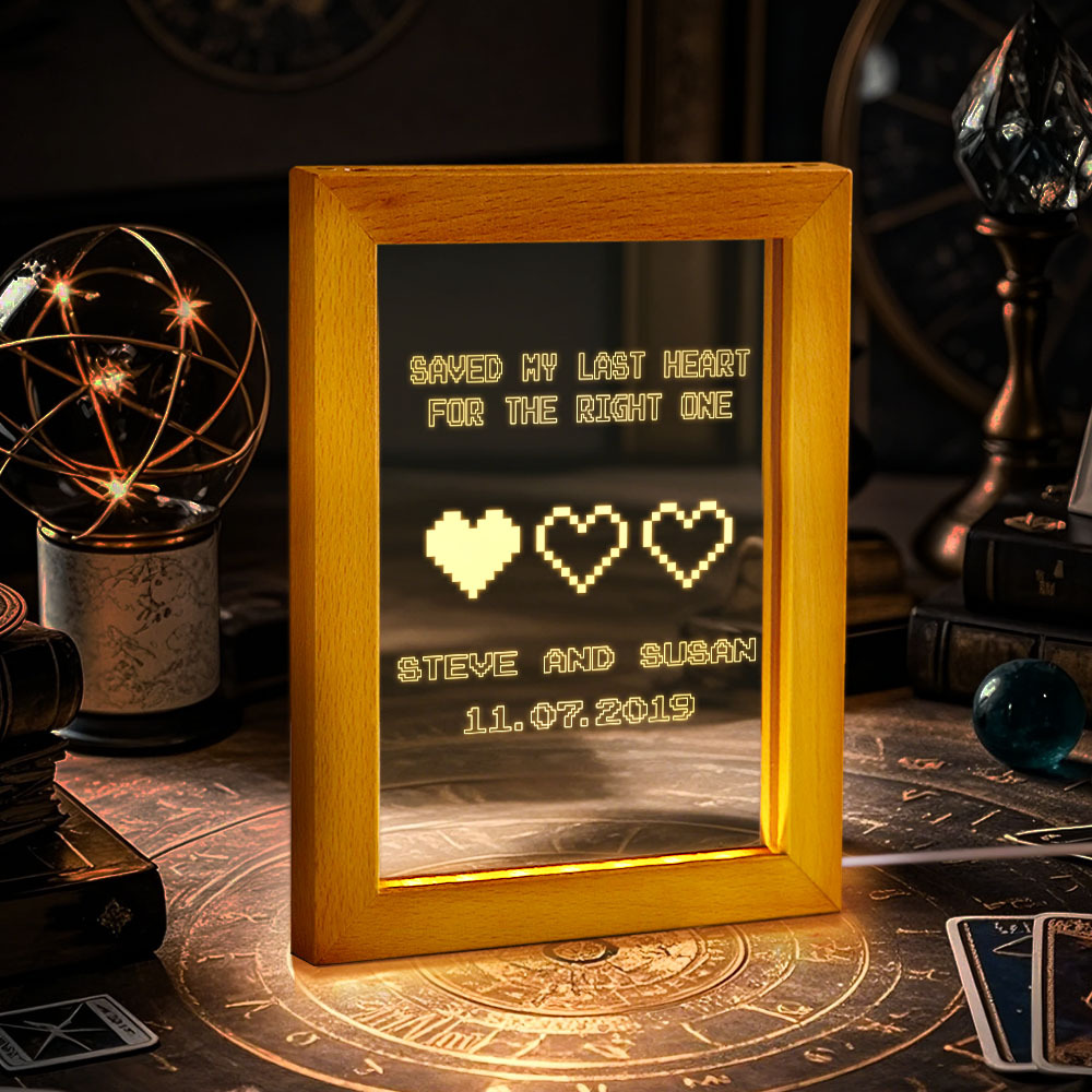 8 Bit Heart Night Light - Gamer Heart Gifts - Retro Night light - Anniversary Gift - Saved My Last Heart - Wedding Gift - 8 Bit Light