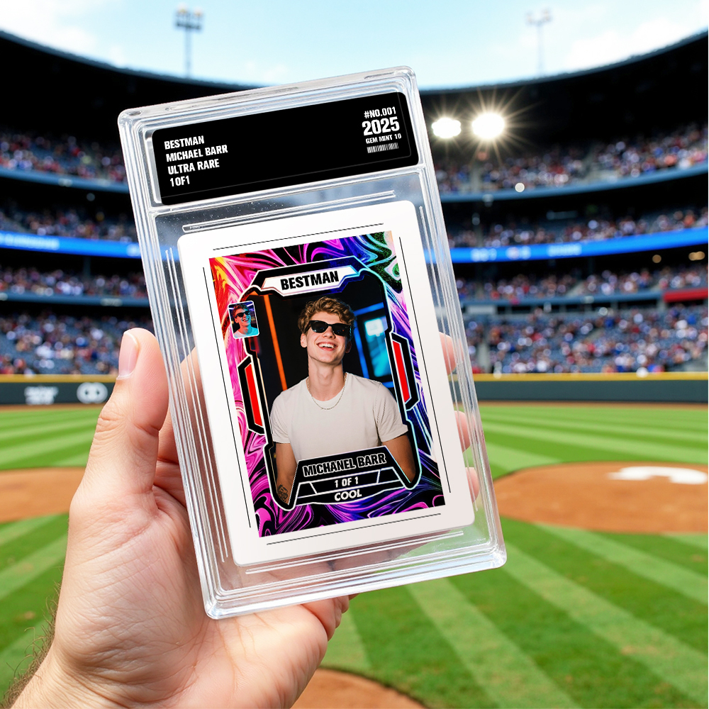 Custom Poke Card Portrait From Photo Personalized Family Card with Custom Text & Photo Special Gift for Dad Kids Couples or Friends - MyPhotoSocks