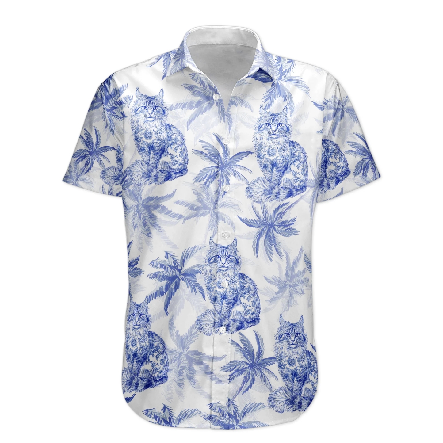 Cat Lover Chinoiserie Toile De Jouy Style - Personalized Hawaiian Shirt