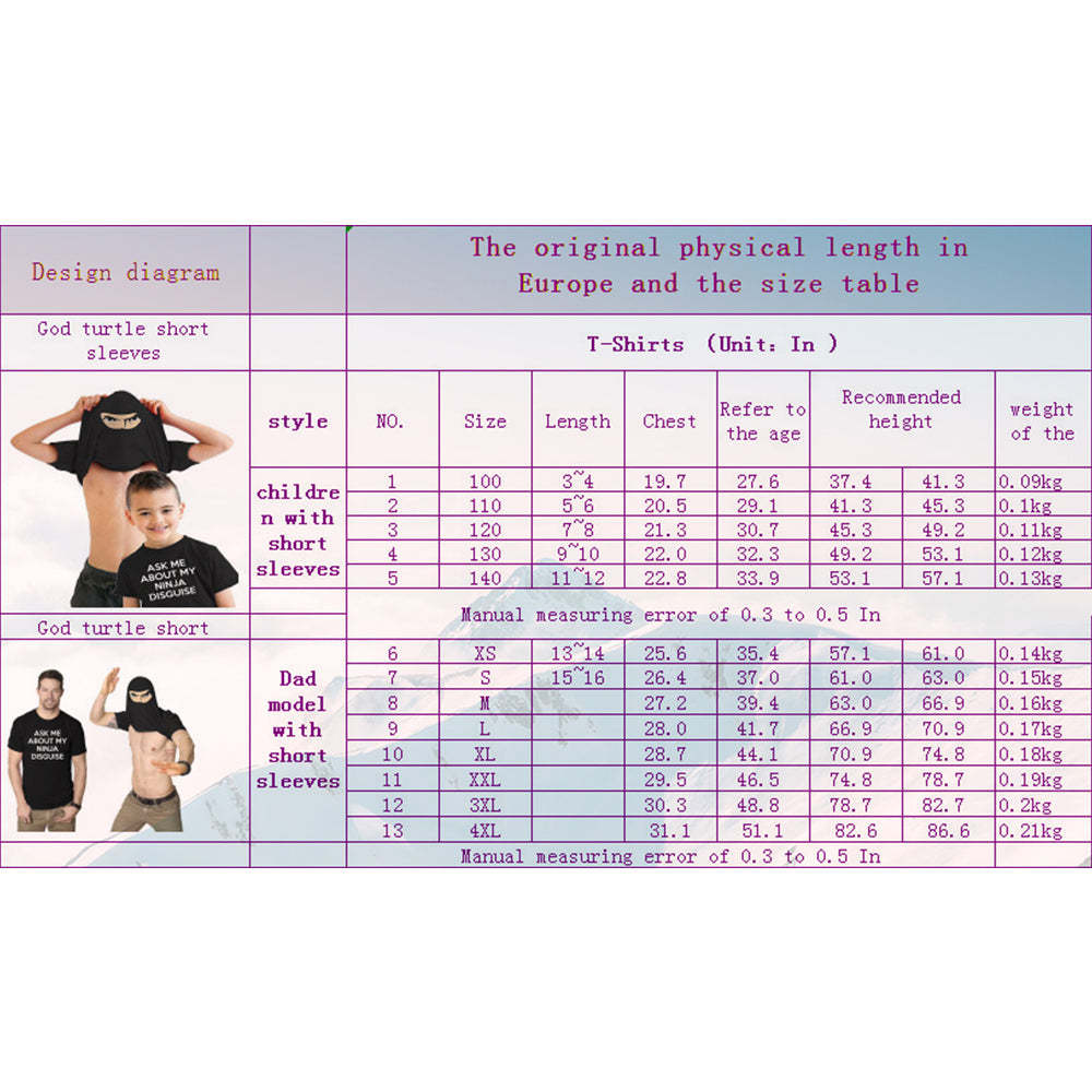 Funny T-shirt Ask Me About My Ninja Disguise Cartoon Mask Parent-child Outfit - FaceSocksUsa