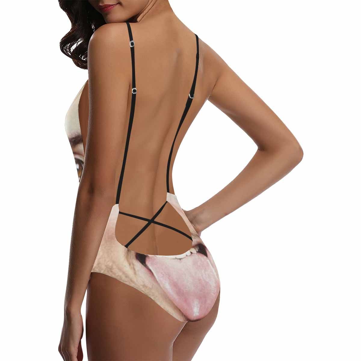 Custom Face Photo Women's Lacing Backless One Piece Sexy Swimsuit - FaceSocksUSA