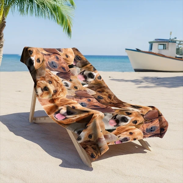 Custom Full Face Dog Cat Photo Beach Towel
