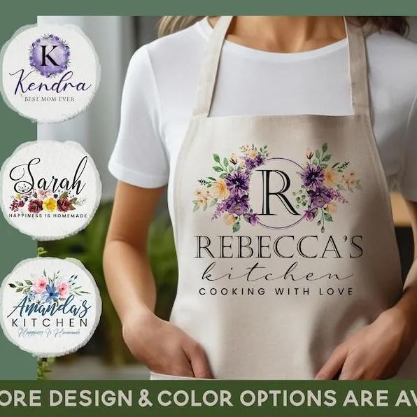 Personalized Name Apron for Women Gifts, Custom Family Apron Cooking Gift for Mothers Gifts - FaceSocksUSA