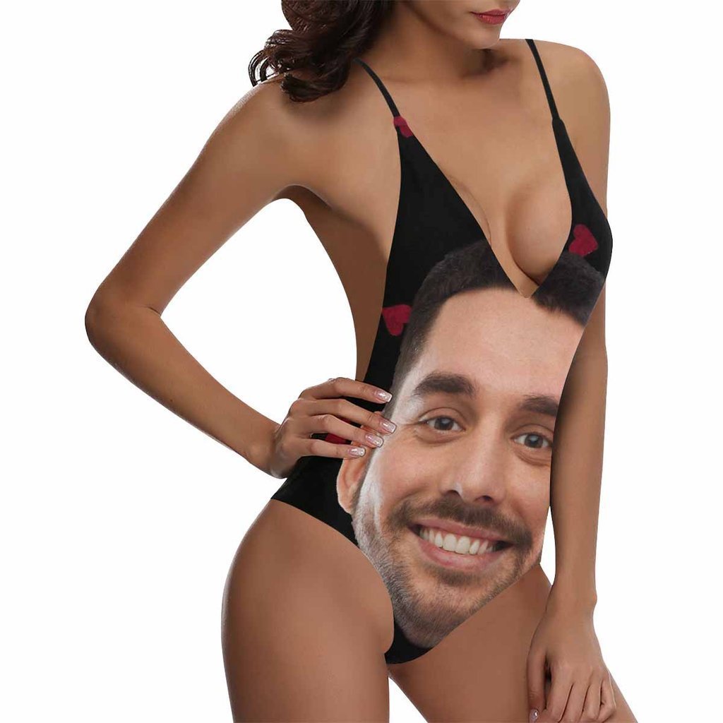 Custom Face Heart Women's One Piece Sexy Swimsuit - FaceSocksUSA
