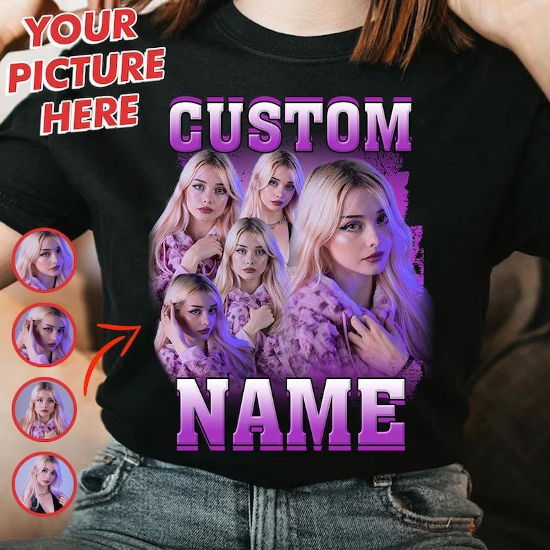 Personalized Photo T-shirts, Custom Face T-shirt , Vintage Customize Tees, Personalize Shirts with Photo and Name, Gifts For Friend
