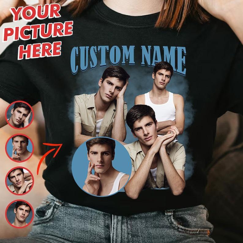 Personalized Photo T-shirts, Custom Face T-shirt , Vintage Customize Tees, Personalize Shirts with Photo and Name, Gifts For Friend