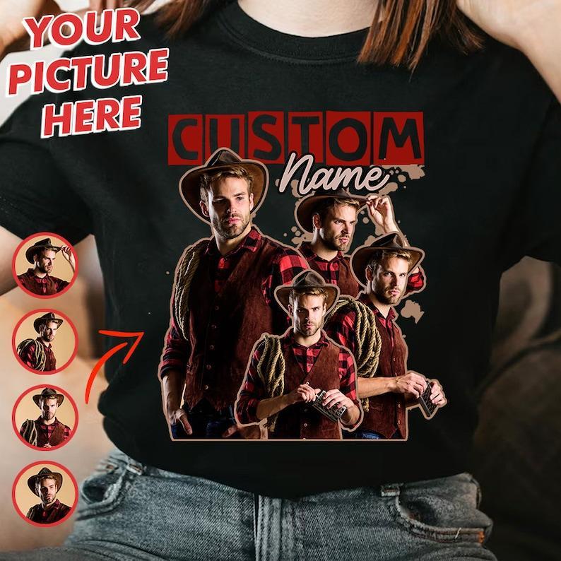 Personalized Photo T-shirts, Custom Face T-shirt , Vintage Customize Tees, Personalize Shirts with Photo and Name, Gifts For Friend