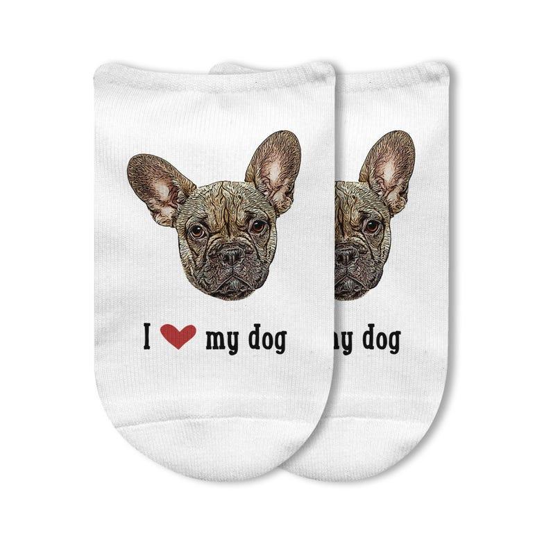 I Love My Dog Photo Socks,Personalized Photo Socks with Dogs Face on Socks,Customized Socks with Dog's Photo,Fun Photo Gift for Dog Lover	 - FaceSocksUSA