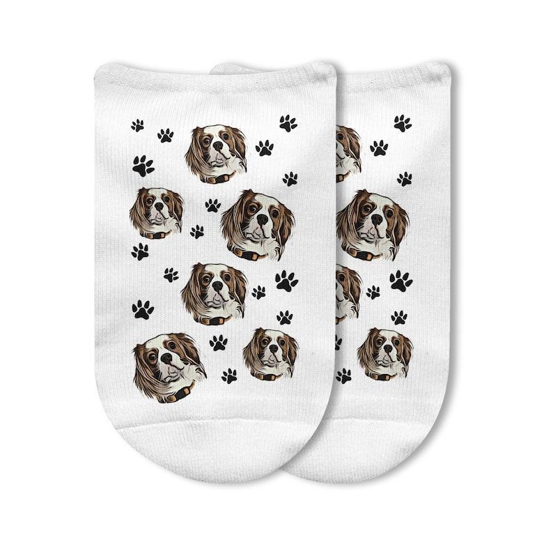 Fun Cartoon Pet Photo Socks,Paw Print Socks with Your Dog or Cat's Face,Personalized Pet Socks for Great Gift Giving,Awesome Pet Lover Gift	 - FaceSocksUSA