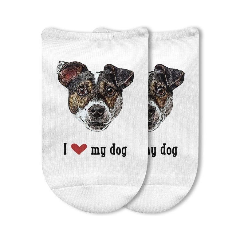 I Love My Dog Photo Socks,Personalized Photo Socks with Dogs Face on Socks,Customized Socks with Dog's Photo,Fun Photo Gift for Dog Lover	 - FaceSocksUSA