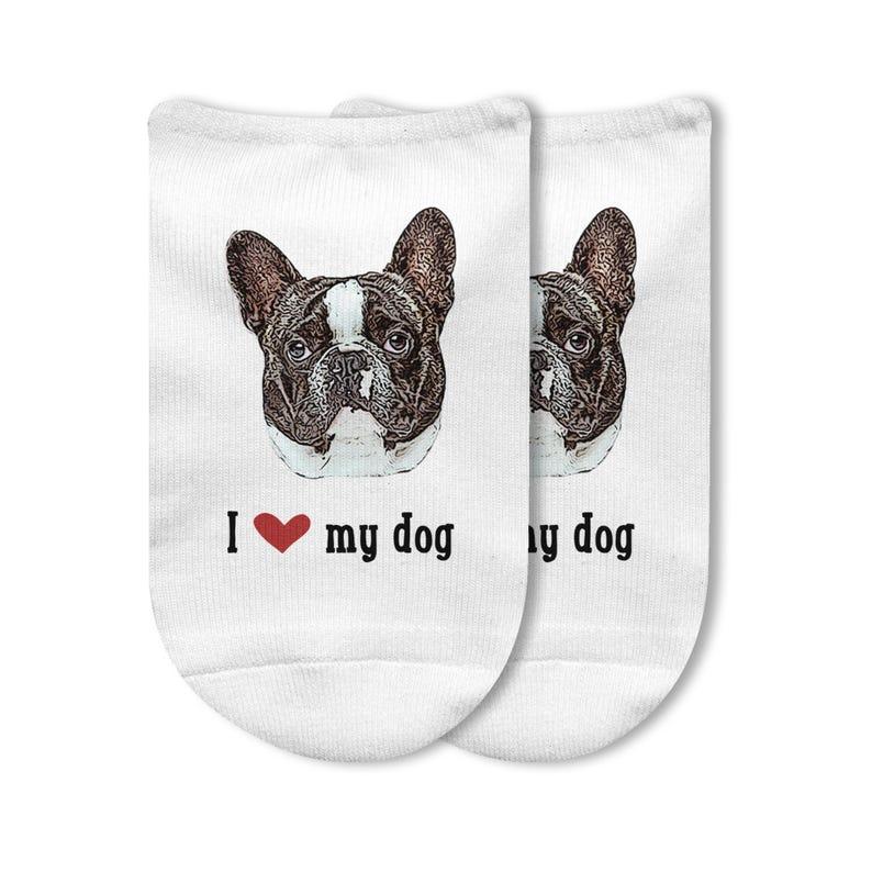 I Love My Dog Photo Socks,Personalized Photo Socks with Dogs Face on Socks,Customized Socks with Dog's Photo,Fun Photo Gift for Dog Lover	 - FaceSocksUSA