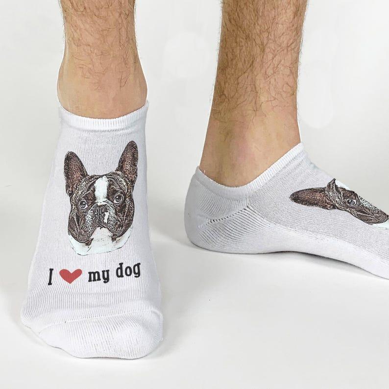 I Love My Dog Photo Socks,Personalized Photo Socks with Dogs Face on Socks,Customized Socks with Dog's Photo,Fun Photo Gift for Dog Lover	 - FaceSocksUSA