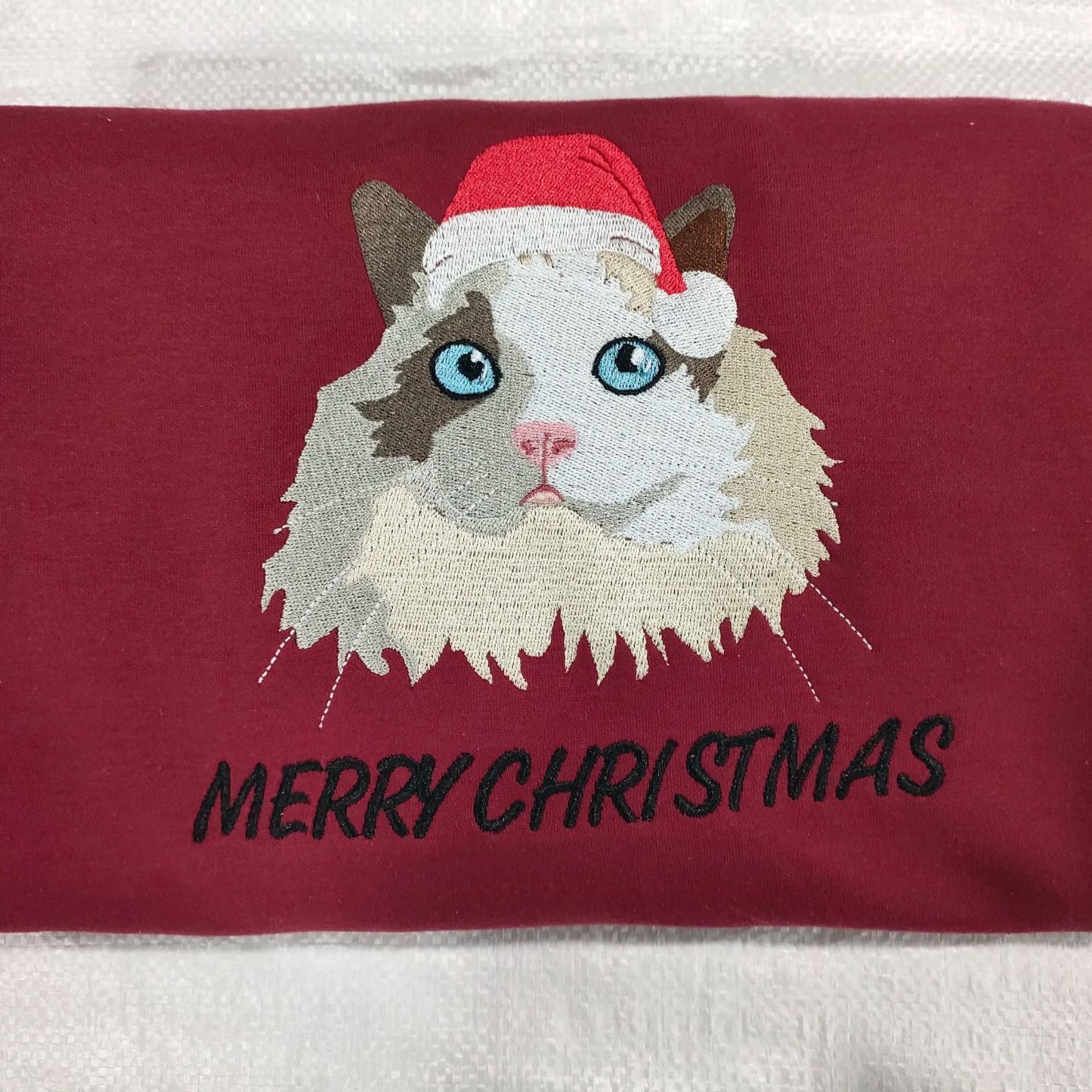 Embroidered Pet Portrait Organic Christmas Jumper Sweatshirt Hoodies - FaceSocksUSA