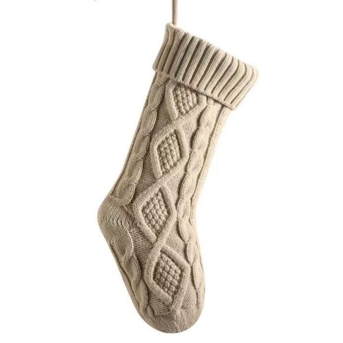 Custom Christmas Chunky Yarn Name Stocking – Personalized Holiday Knit Stocking