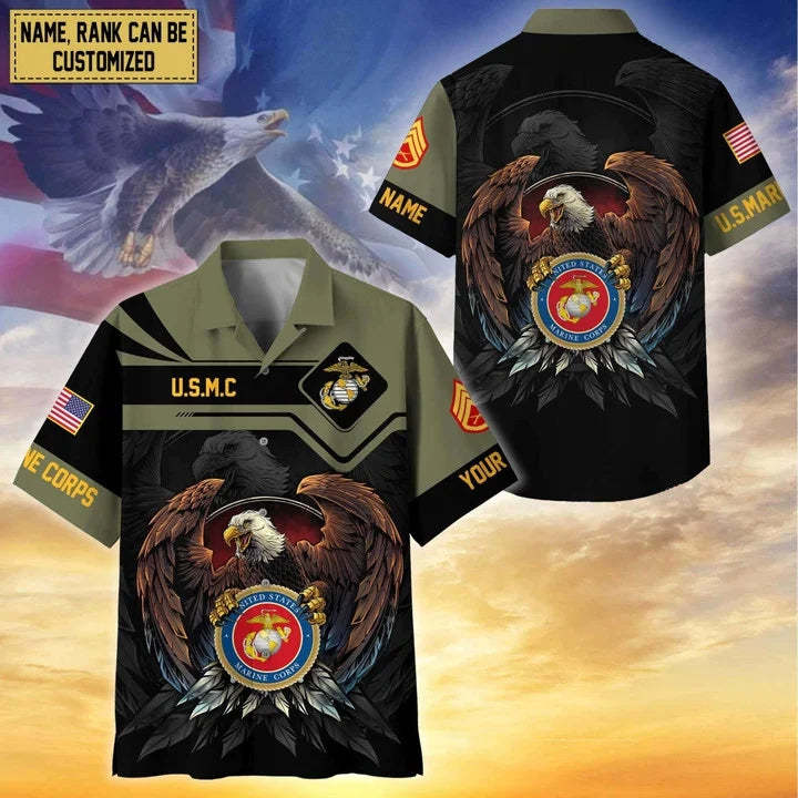 Premium Personalized Proudly Served Veterans Hawaiian Shirt - FaceSocksUSA