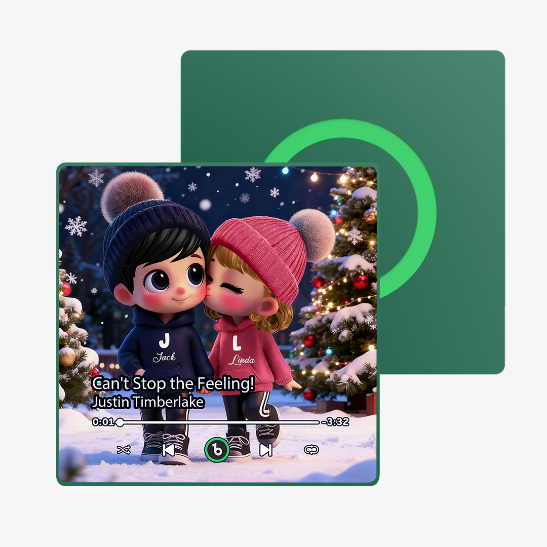 Custom Kissing Couple Christmas Gifts Music Fridge Magnet