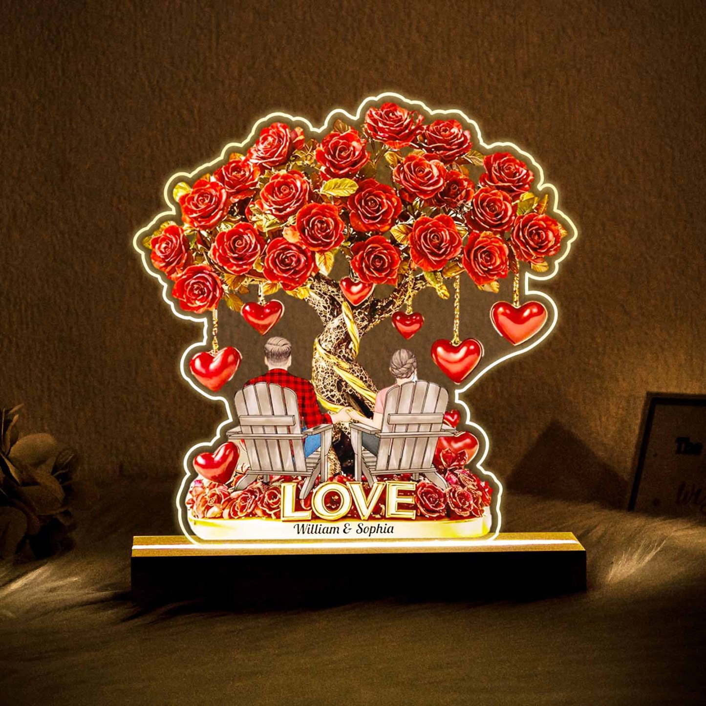 Tree of Love - Personalized Couple Custom Shaped Acrylic Plaque