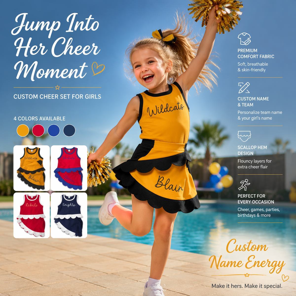 Muschel-Cheerleader-Set Für Erwachsene, Kleinkinder Und Kinder, Viele Farben - MyFaceBoxerDE