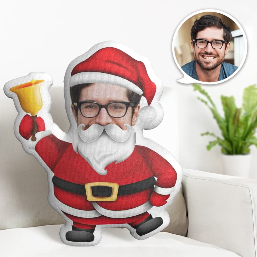 Personalisiertes Gesichtskissen Personalisiertes Fotokissen Bart Glocke Weihnachtsmann Minime Kissen Geschenke Für Weihnachten - MyFaceBoxerDE
