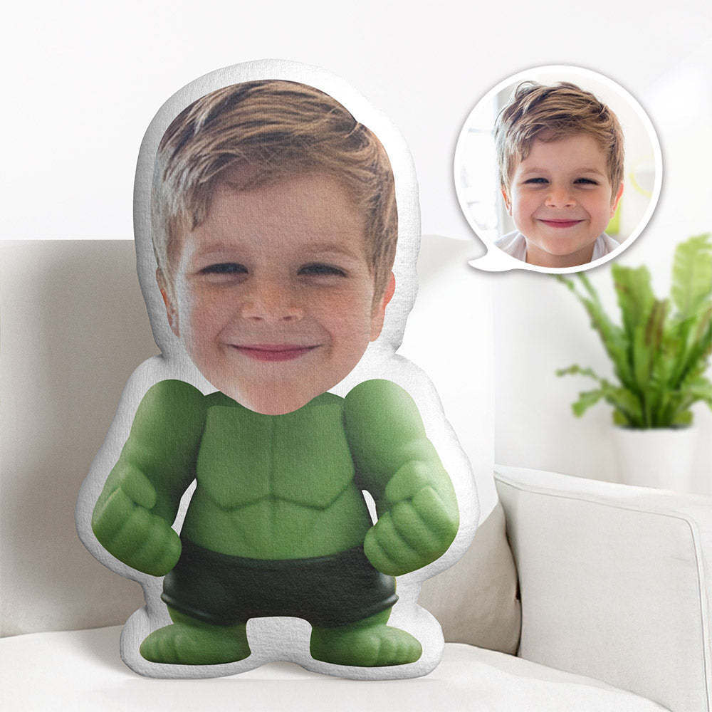 Personalisiertes Gesichtskissen Personalisiertes Fotokissen Schwarzer Boxer Hulk Minime Kissen Geschenke Für Kinder - MyFaceBoxerDE