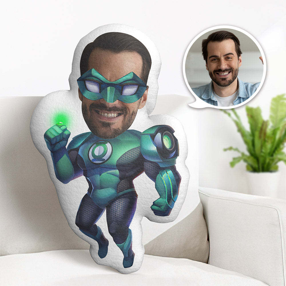 Personalisiertes Gesichtskissen Personalisiertes Fotokissen Green Lantern Minime Pillow Geschenke Für Ihn - MyFaceBoxerDE
