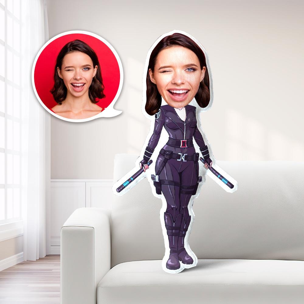 Personalisiertes Foto Mein Gesicht Kissen Benutzerdefiniertes Gesicht Kissen Schwarze Witwe Fotokissen Kostümpuppe Einzigartiges Geschenk - MyFaceBoxerDE