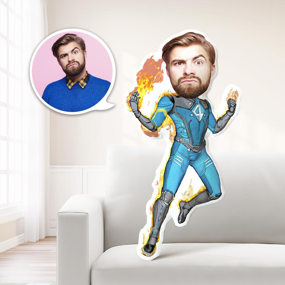 Personalisiertes Foto Mein Gesicht Kissen Benutzerdefiniertes Gesicht Kissen Menschliche Fackel Foto Kissen Kostümpuppe Einzigartiges Geschenk - MyFaceBoxerDE