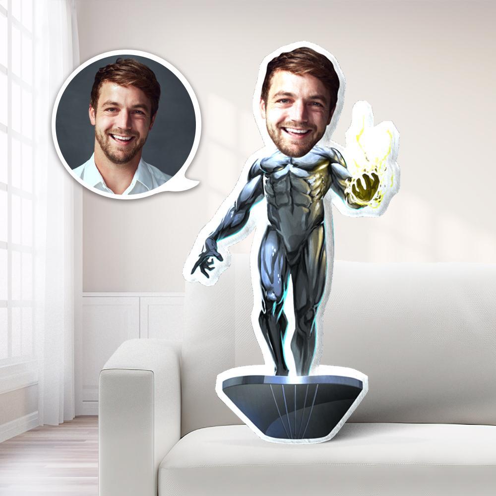 Personalisiertes Foto Mein Gesicht Kissen Custom Face Kissen Silber Surfer Foto Kissen Kostüm Puppe Einzigartiges Geschenk - MyFaceBoxerDE