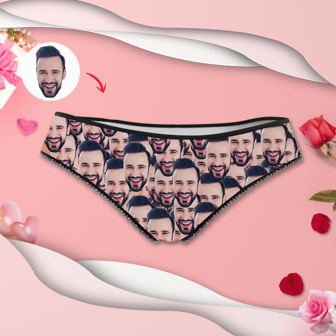 Paar Damen Benutzerdefiniert Gesicht Höschen Mehrere Gesichter Geschenk für die Frau