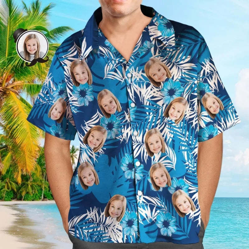 Custom Face Shirt Herren Hawaiihemd Für Papa - MyFaceBoxerDE