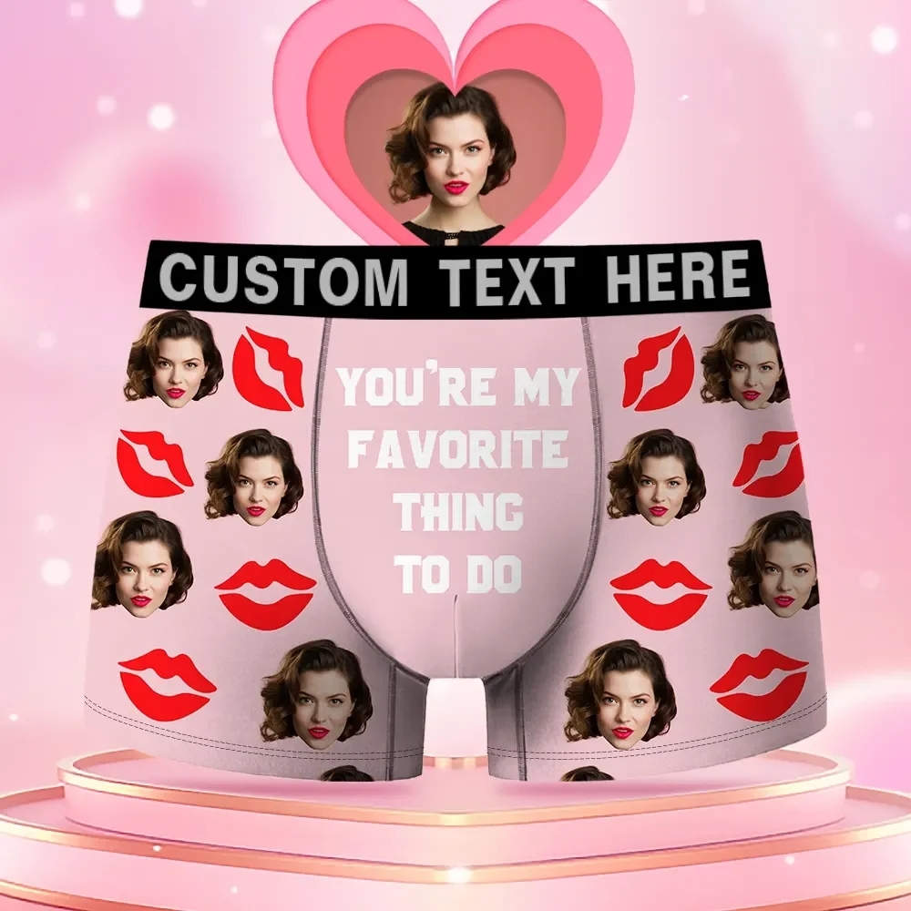 Personalisiertes Gesicht Herren Boxershorts Mit Dem Aufdruck „you're My Favorite Things To Do", Unterwäsche, Geburtstagsgeschenke Für Den Ehemann, Boxer-geschenk Mit Bund Und Text - MyFaceBoxerDE