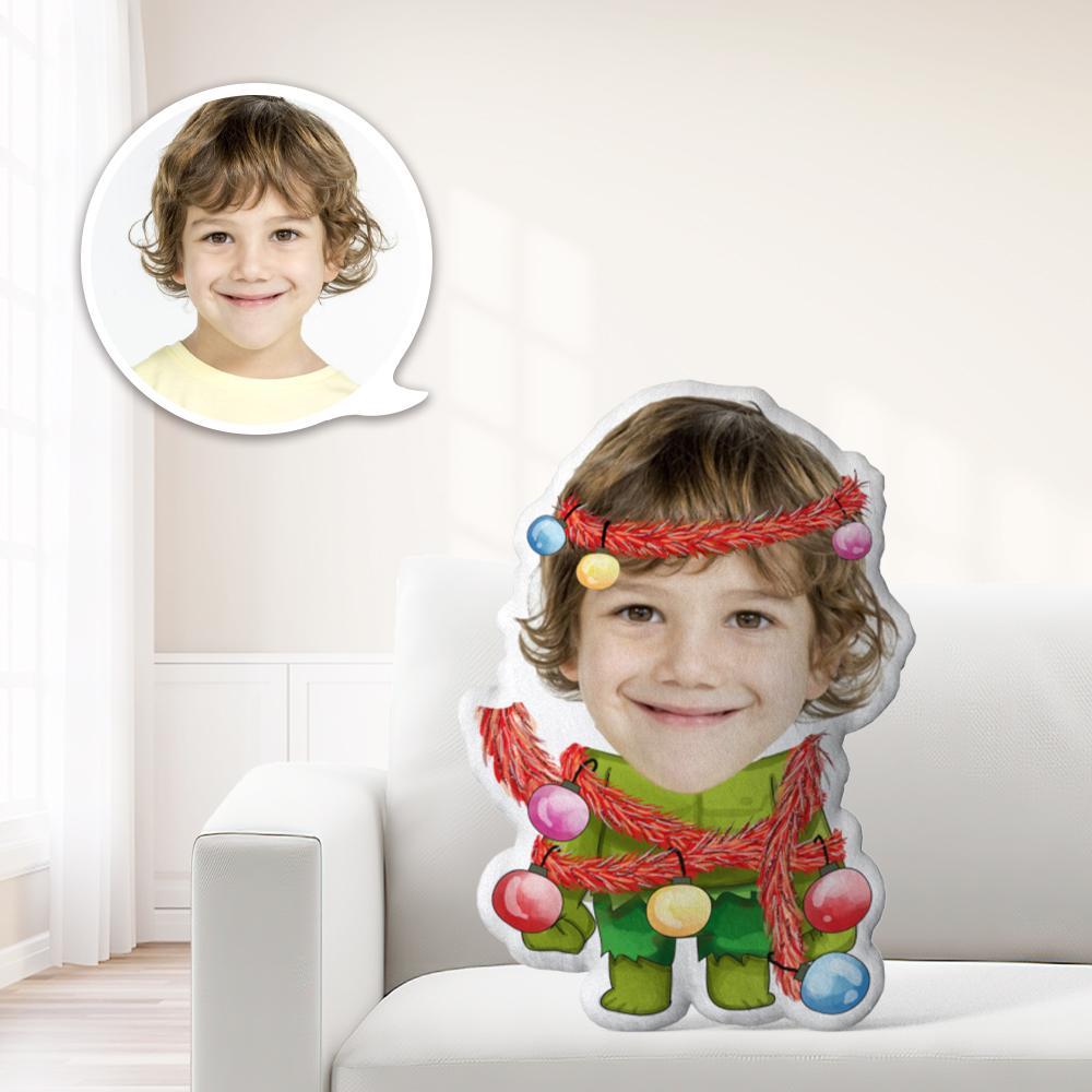 Custom Christmas Tree Elf Minime Throw Pillow Einzigartiges Personalisiertes Minime Throw Pillow Geben Sie Ihrem Kind Das Sinnvollste Geschenk - MyFaceBoxerDE