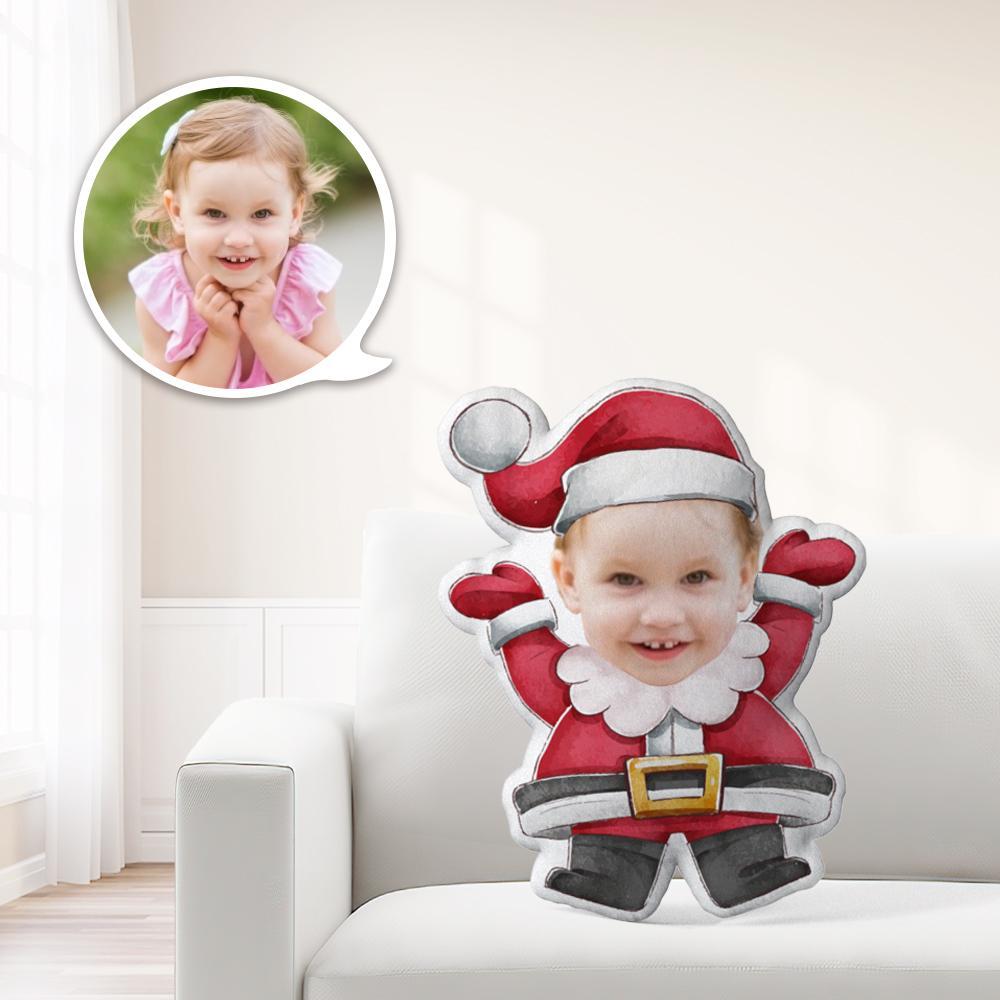 Custom Minime Cute Santa Throw Pillow Einzigartige Personalisierte Minime Santa Claus With Raised Hands Throw Pillow Geben Sie Ihrem Kind Das Bedeutungsvollste Geschenk - MyFaceBoxerDE