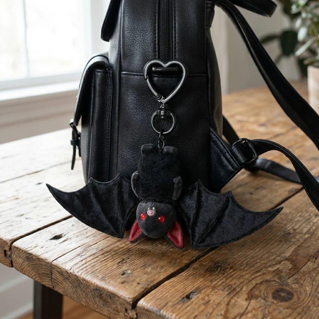 Niedlicher Schwarzer Fledermaus-Baby-Schlüsselanhänger - MyFaceBoxerDE