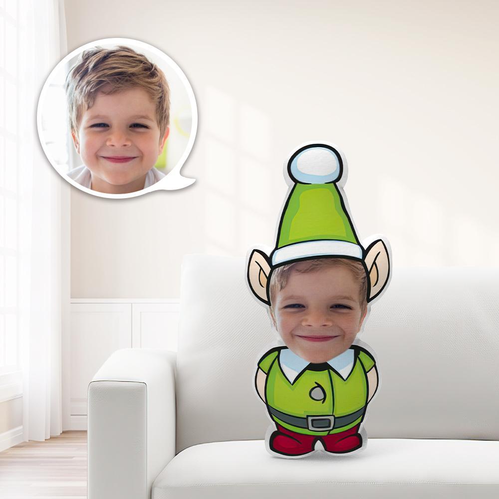 Personalisiertes Minime-weihnachtself Mit Großen Ohren-wurfkissen Einzigartiges Benutzerdefiniertes Minime-wurfkissen Geben Sie Ihrem Kind Das Sinnvollste Geschenk - MyFaceBoxerDE