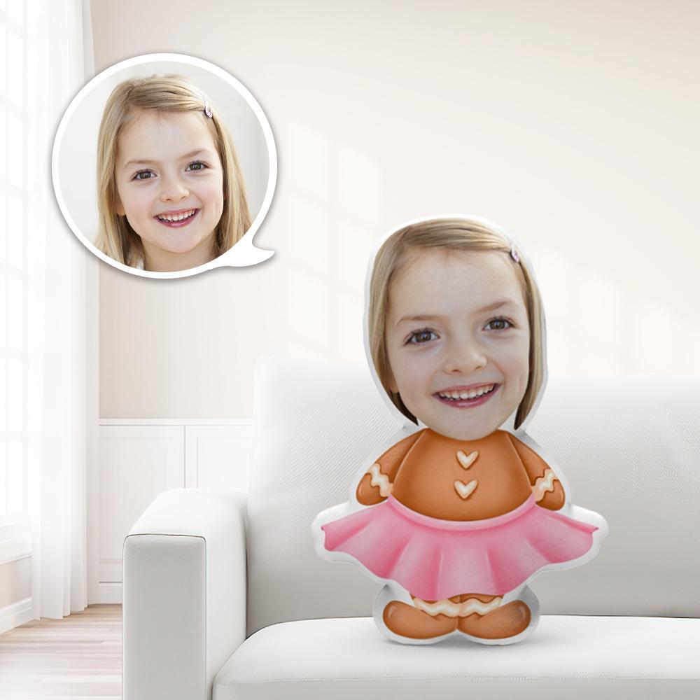 Personalisiertes Minime-kissen Einzigartiger Personalisierter Minime-lebkuchenmann In Einem Rosa Kleid Wurfpuppe Geben Sie Ihrem Kind Das Sinnvollste Geschenk - MyFaceBoxerDE