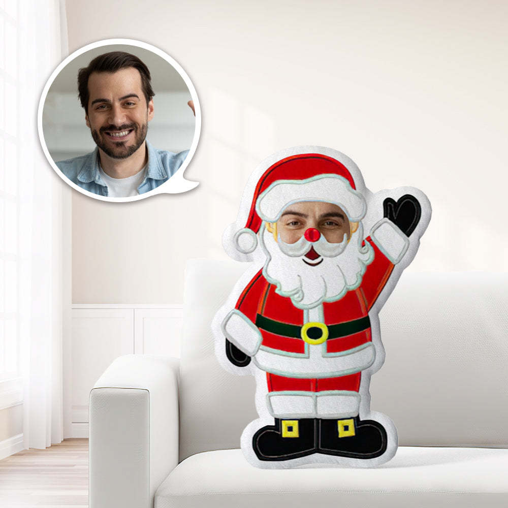 Weihnachtsgeschenk Custom Santa Minime Throw Pillow Einzigartiger Personalisierter Santa In A Wink Pose Throw Pillow - MyFaceBoxerDE