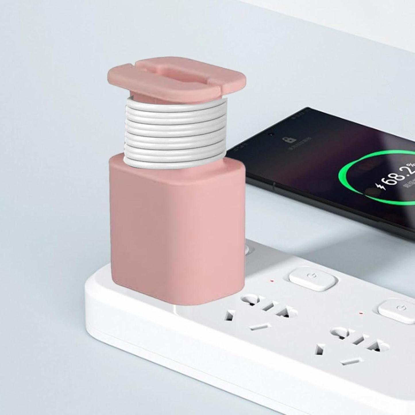 Silikon-Ladeschutz | 2-in-1-Ladeschutz Aus Silikon Mit Kabelaufwicklung, Silikon-Netzteilhülle, Silikon-Ladehülle Für 18-W-/20-W-Telefonladegeräte - MyFaceBoxerDE