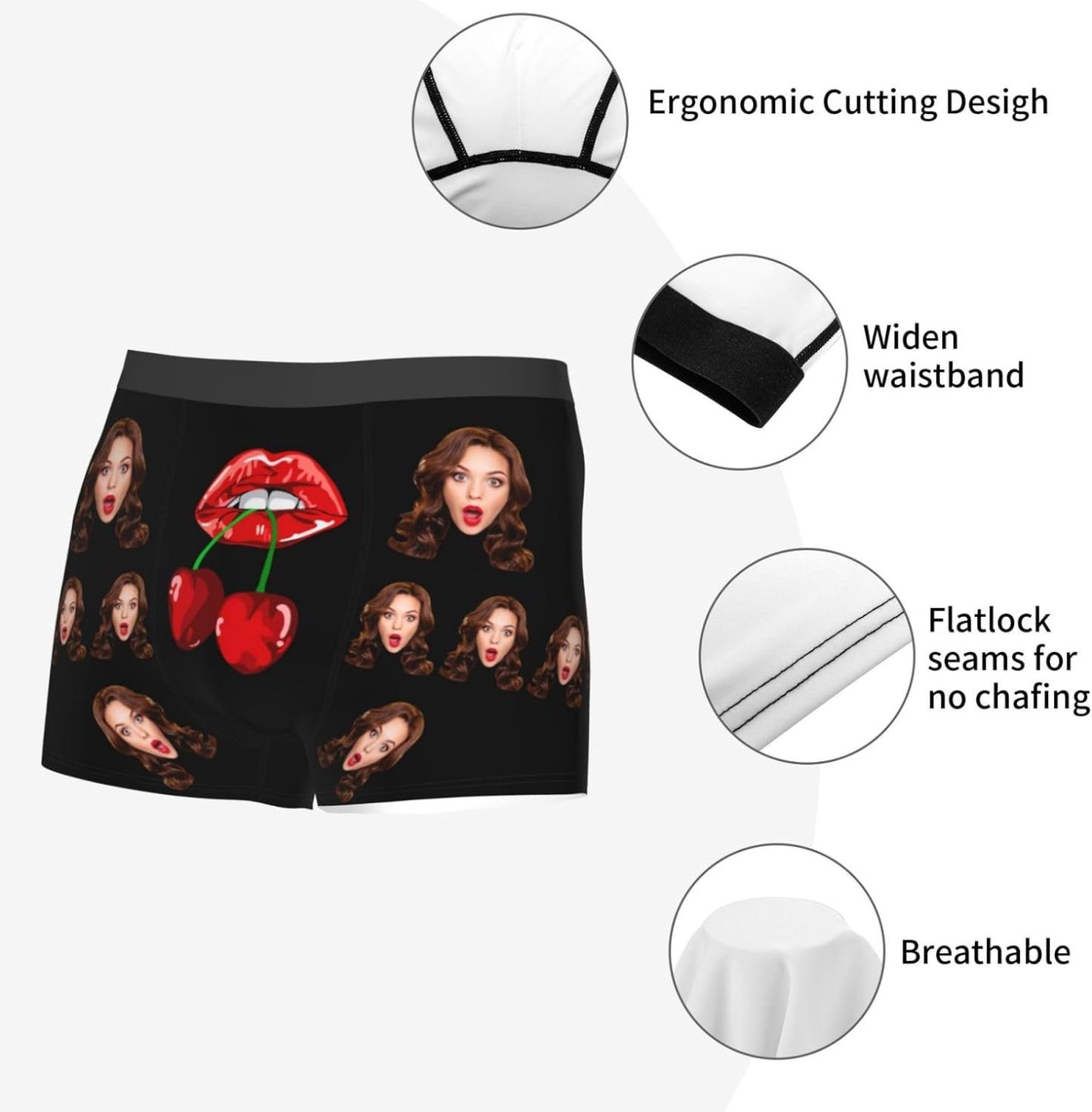 Personalisierte Gesichts-boxershorts, Individuelle Unterwäsche, Individuell Bedruckter Foto-boxer Mit Ehefrauengesicht - MyFaceBoxerDE