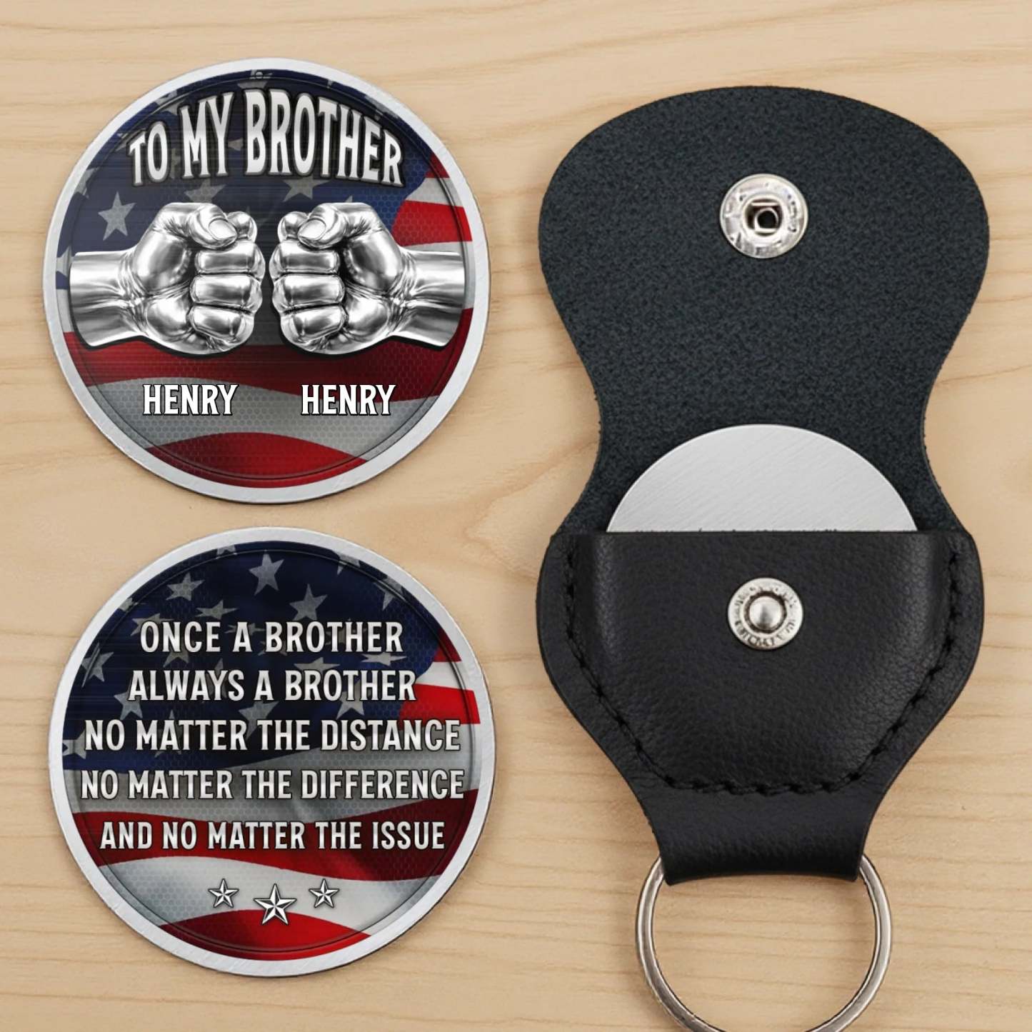 Individuelle Taschenumarmung – Personalisierte Amerika-Geschenke Zum 250. Jahrestag Für Bruder – Bruderschaft, Die Niemals Bricht - MyFaceBoxerDE