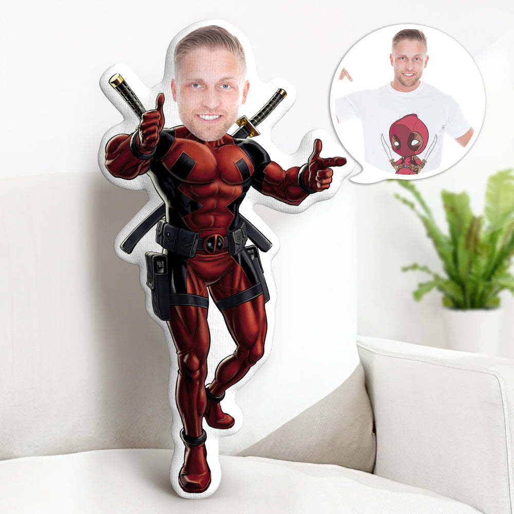 Benutzerdefiniertes Gesichtskissen Personalisierte Deadpool-kissengeschenke Benutzerdefinierte Miniime-kissengeschenke Für Ihn - MyFaceBoxerDE