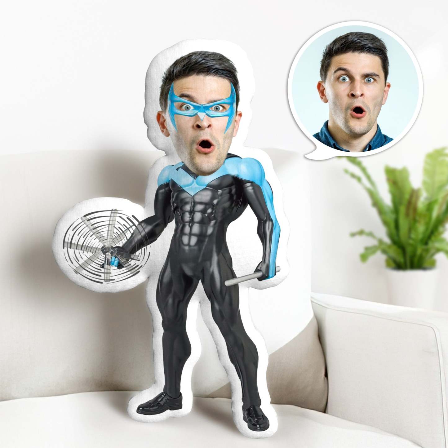 Kundenspezifisches Dick Grayson-puppen-kundenspezifisches Gesichts-kissen-personalisiertes Foto-kissen-superheld-geschenke - MyFaceBoxerDE