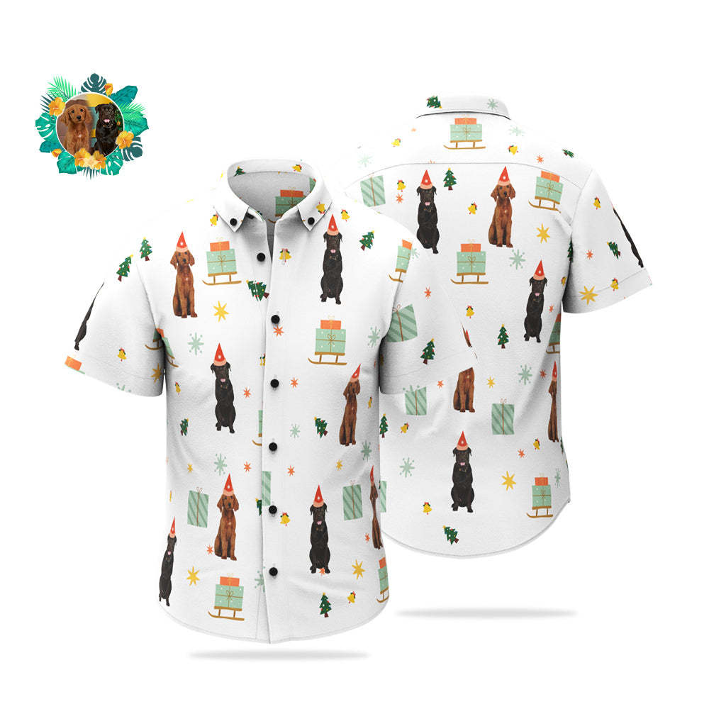 Benutzerdefiniertes Gesicht Hawaiihemd Lustiges Haustier Foto Weihnachtshemd Geschenk Für Männer - MyFaceBoxerDE