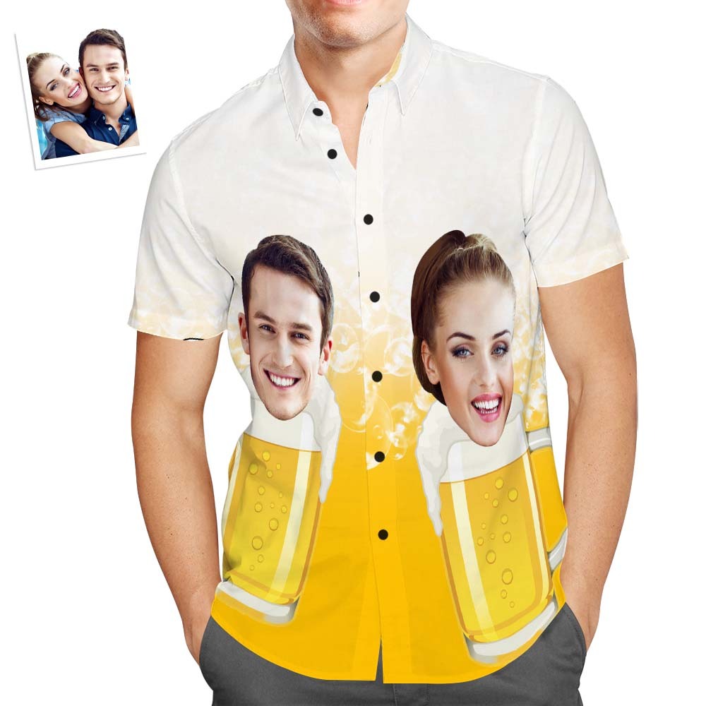 Hawaii-hemd Mit Individuellem Gesicht. Prost Auf Den Sommer. Allover-hawaii-hemd Mit Aloha-print Für Herren - MyFaceBoxerDE