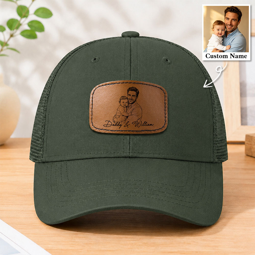 Vatertagsgeschenke, Individuelle Fotoskizze, Strichzeichnungen, Vatertagsgeschenk Für Papa, Ehemann – Personalisierte Mütze - MyFaceBoxerDE
