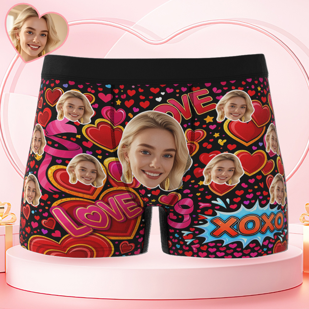 Personalisierte Herrenunterwäsche Mit Foto, Boxershorts Mit Herzmotiv, Valentinstagsgeschenk