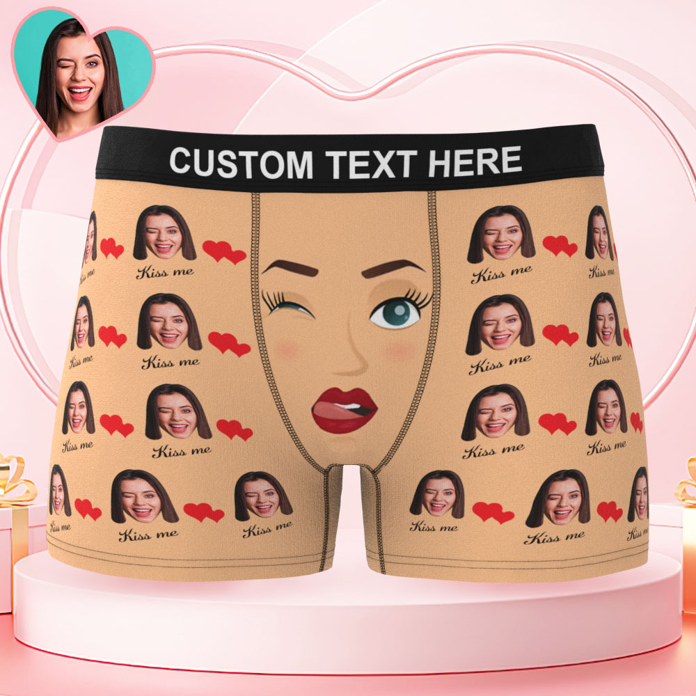 Valentinstagsgeschenk: Personalisierte Herrenunterwäsche Mit Foto, Boxershorts Mit Individuellem Aufdruck Am Bund – Das Perfekte Geschenk Für Ihren Ehemann. - MyFaceBoxerDE