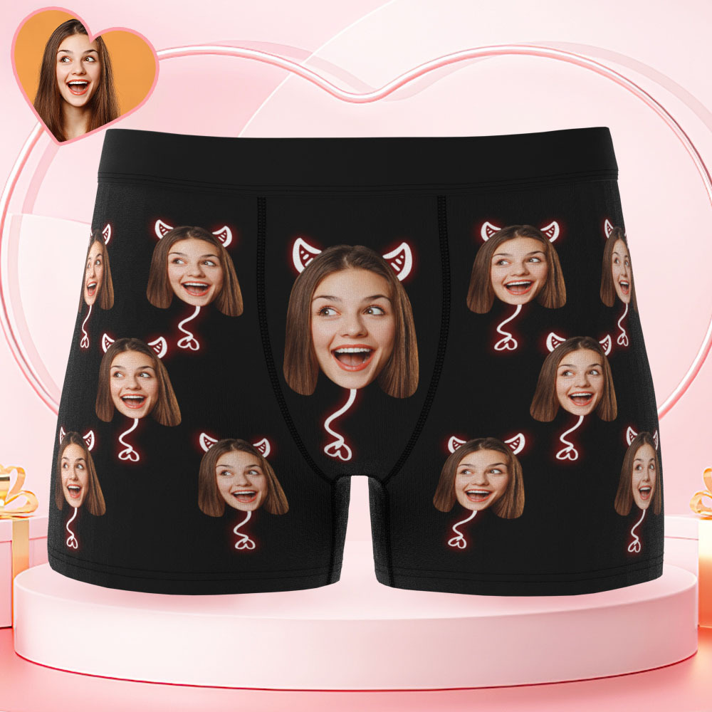 Valentinstagsgeschenk: Personalisierte Herren-boxershorts Mit Individuellem Gesichtsdruck – Geschenkidee Für Ihn - MyFaceBoxerDE