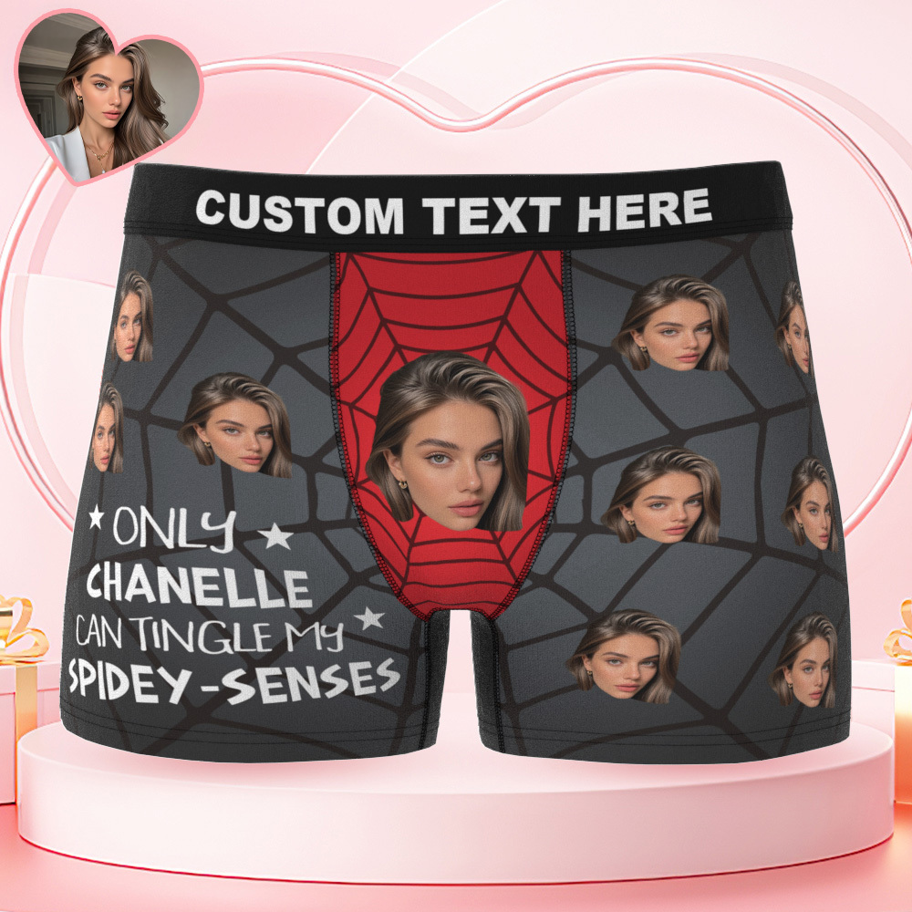 Personalisierte Boxershorts Mit Spidey-motiv Zum Valentinstag – Geschenkidee Für Ihn! - MyFaceBoxerDE