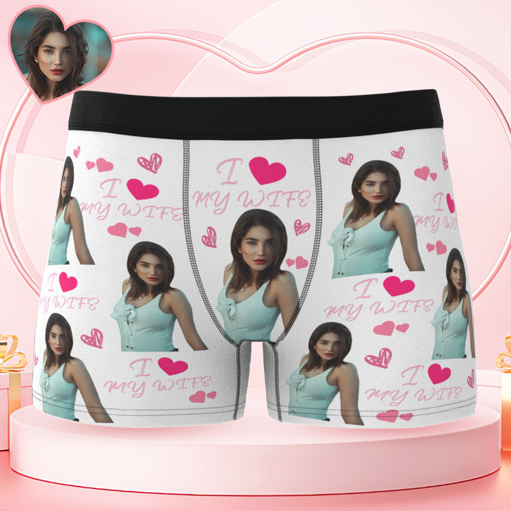 Valentinstagsgeschenke Personalisierte Unterwäsche Boxershorts Mit Foto Boxershorts Mit Foto „ich Liebe Meine Frau" - MyFaceBoxerDE